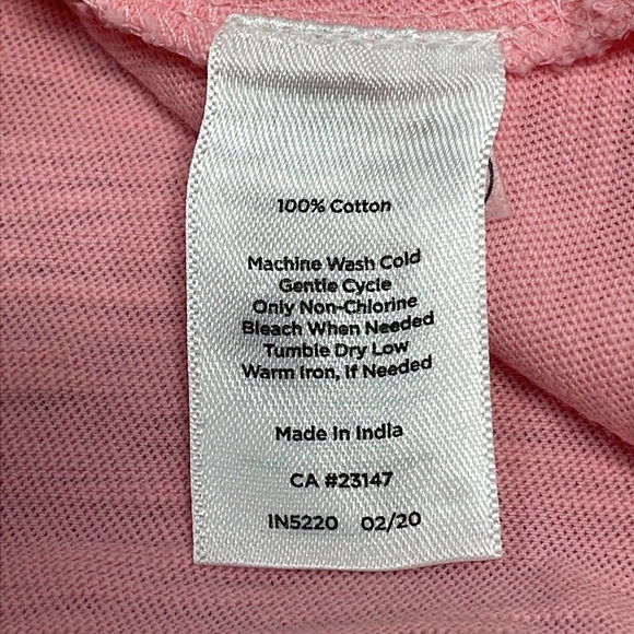 NWT Talbots Embroider Lace Trim Split Neck Cotton Tee Gardenia Pink XS - Picture 10 of 13